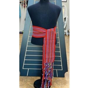 Vintage Metis Shashes Handmade Colorful Belt Scarf